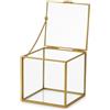 Chianese Cubo Box in Metallo Oro 10,5x10,5x10,5 cm | Contenitore Decorativo Moderno, Terrarium Geometrico, Centro Tavola Elegante, Vasi Geometrici da Interno