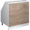 Vicco Mobile cucina sottotetto R-Line, Sonoma, 80 cm con 2 porte, carcassa 60 cm profondità, per la libera combinazione all'interno di sistemi cucina modulari