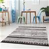 carpet city Qilim - Tappeto moderno a righe effetto etnico, per soggiorno, in polipropilene, grigio, 140 x 200 cm, 140 x 200 cm