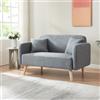 [en.casa] Divano a 2 Posti di Seduta con Rivestimento in Bouclé Telaio in Legno Sofa Relax Imbottito con Braccioli Schienale e 2 Cuscini per Soggiorno Salotto - Grigio