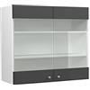 Vicco Mobile da cucina in vetro Fame-Line, Antracite-oro, 80 cm, per la combinazione con altri moduli della serie Fame-Line