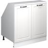 Vicco Mobile cucina sottotetto R-Line, Bianco rustico, 80 cm con 2 porte, carcassa 60 cm profondità, per la libera combinazione all'interno di sistemi cucina modulari
