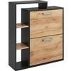 Vicco Scarpiera da ingresso Orlando, Quercia dorata, 24.5 x 90 cm 2 scomparti