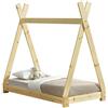 [en.casa] Letto per Cameretta a Forma di Capanna Letto Tipi per Bambini Struttura in Legno di Pino in Stile Montessori 70 x 140 cm Naturale