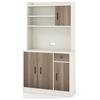 KOMFOTTEU Credenza Alta da Cucina 180 cm, Mobile Cucina Dispensa con Fori per Cavi, Mobile Buffet con 4 Ripiani Regolabili, 3 Armadi, per Soggiorno, Sala da Pranzo, 100 x 40 x 180 cm (Bianco)