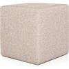 Deshome Pouf poggiapiedi cubo 43x43x44 cm Stoffa Idrorepellente: Pouf Design Moderno per Divano Soggiorno Camera da Letto, Puff poggiapiedi, Pouffe Salotto Minerva (Beige)