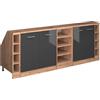 Vicco Mobile cucina sottotetto R-Line, Antracite lucido, 210 cm Set di 5 carcasse armadio profondità 60 cm, adatto per pareti inclinate e montaggio cucina variabile