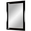 FRAMO Trend 35 - Specchio da Parete con Cornice (Nero Lucido), su Misura con Listello in Legno MDF da 35 mm, con Cornice a Specchio e Dorso Stabile con Ganci, Nero Lucido, 45 x 80 cm (Außenmaß)
