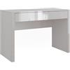 Vicco Scrivania Annabelle, Bianco lucido/bianco, 110 x 50 cm con 2 cassetti, adatto come postazione di lavoro per home office o studio