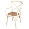 Biscottini Sedie sala da pranzo legno massello 89x50x43 cm - Sedia cucina e soggiorno in rattan - Sedie in legno da esterno e interno - Sedia legno bianca Cross