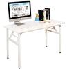 DlandHome Scrivania Casa e Ufficio, Pieghevole Salvaspazio 120 x 60cm, Tavolo da Lavoro o Studio per Computer o Laptop, Compatto e Robusto, Carico 136kg Max,Bianca