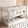 Trdlpyn Letto a Castello per Bambini 90 * 200cm con sistema di Stoccaggio Idraulico, Letto Matrimoniale Contenitore con Rete a Doghe in Legno, Bianco