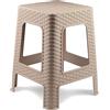 Acan Tradineur - Sgabello in plastica, realizzato in Spagna, motivo rattan, casa o lavoro, 33 x 32 x 32 cm, colore: marrone chiaro