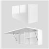Milionmeblicom Laura - Armadietto da bagno ribaltabile, armadietto da parte con apertura telescopica, bianco opaco/bianco lucido, dimensioni 39 x 80 x 23 cm