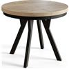 AlpiMeble Tavolo da Pranzo Rotondo Allungabile EVO - Tavolo Sala da Pranzo Allungabile - Piano in laminato da 36 mm - Gambe Solide - Diametro da 80 cm a 130 cm Halifax