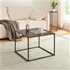 [en.casa] Tavolino Basso da Soggiorno 60 x 60 x 45 cm Tavolino Rettangolare in Accaio a 1 Piano di Appoggio Tavolino da caffè - Nero Opaco