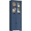 HOCSOK Mobile Alto de Bagno, Armadietto da Pavimento per Bagno, Armadietto Ausiliario con 2 Cassetti e 4 Ante, Adatto per Corridoio, Camera da Letto, Soggiorno, Legno, 60 x 30 x 170 cm, Blu Navy
