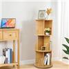 LANTUS Libreria girevole a 3 livelli, scaffale per libri, girevole per casa, soggiorno, studio, ufficio, 40 x 40 x 97 cm (colore legno originale)