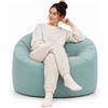 bananair - Pouf Poltrona Sacco in Velluto a Coste - Morbido e Confortevole - Imbottitura in Schiuma, Ottimo Supporto per la Schiena - Pouf Divano Gigante (100 cm, Verde)