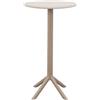 Rebecca Mobili Tavolino Alto da Esterno, Tavolino Bar Tondo, Grigio Tortora, Polipropilene, Stile Moderno, per Giardino Bar Ristoranti - Misure HxLxP: 105 x 60 x 60 cm - Art. RE7200