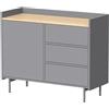 Vicco Cassettiera per camera da letto Velina, Grigio, 100 x 82 cm | con 3 cassetti e 1 anta, per riporre abiti e oggetti di uso quotidiano