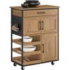 SoBuy Carrello Cucina Salvaspazio con Ruote e Portabottiglie, 67x37x86,5cm