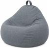 bananair - Pouf Poltrona Sacco con Imbottitura in Schiuma - Morbido e Confortevole - Fodera Lavabile - Pratico e Facile da Trasportare - Pouf Sacco per Tutta la Famiglia (120x100 cm, Grigio Scuro)