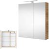Planetmöbel Specchio da bagno con illuminazione LED 60 cm (rovere Sonoma)