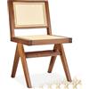 tectake® Sedia da pranzo senza braccioli, Sedie Cucina design retro, Poltroncina schienale largo, rattan ad intreccio viennese, struttura in legno massiccio, vernice protettiva - Rovere Scuro