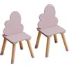Rebecca Mobili Set 2 Seggiole per Bambini, Sedie Robuste, MDF Pino, Rosa Marrone, per Cameretta, Schienale a Nuvola - Misure HxLxP: 50 x 25 x 25 cm - Art. RE7015