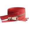 NEFLUM 30/40/50/60/70/80cm 5# Cerniera in Metallo Dorato con Chiusura Automatica Aperta Colorata per Cerniere per Abbigliamento Fai-da-Te, Rosso, 50cm