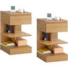SoBuy Set 2 Comodini con cassetto e 2 ripiani 39x39x65 cm