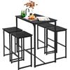 ZZINOKE Tavolo da bar 100 x 50 x 90 cm con 4 sgabelli sgabello 30 x 40 x 65 cm, stile industriale, cucina, sala da pranzo, soggiorno, pub