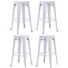Duhome Sgabello Bar Industriale Esterno, Set di 4 Sgabelli Bar Alto in Metallo, Impilabile Sgabelli da Pranzo, Scandinavian Sgabello Alta per Cucina, Pranzo, Pub, Moderni (Bianco, 76cm-4PCS)