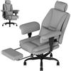 Submi Sedia Scrivania Sedia Ufficio Direzionale Braccioli Sollevabile, Poltrona Ufficio Ergonomica con Schienale Alto Regolabile in Altezza con Supporto Lombare, Sedia da Ufficio 200KG, Grigio
