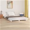 THOYTOUI Telaio del letto,Mobili per la camera da letto,Decorazione della camera da letto，Giroletto Bianco 150 x 200 cm in Legno Massello di Pino Utilizzabile per Camera degli ospiti Camera da letto