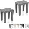 Inbagno Sgabello Bagno Doccia Multiuso Lello Alta Resistenza, 38x29x41 cm Effetto Legno, Portata 150 kg (2, Grigio)