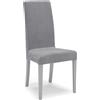 REDÒKASA Sedia imbottita MADE IN ITALY EDI per sala da pranzo, cucina, soggiorno, design moderno, struttura robusta in legno in tinta, schienale e seduta rivestiti con tessuto sfoderabile (1, Grigio)