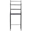 RELOVE Scaffale da bagno, mobile portaoggetti sopra il WC con 3 ripiani, mobile con ripiani per WC, scaffale per bagno, con 3 ripiani (nero)