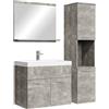 Badplaats B.V. Mobile da Bagno Montreal 60cm Grigio Cemento - Armadio mobiletto lavabo Mobili Armadietto