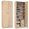 KUBUTKU Armadio multiuso con 2 ante e 8 scomparti, 180 x 74 x 35 cm Sonoma