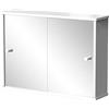 Vicco Mobile a specchio per il bagno Mireo, Bianco, 55 x 40 cm con 2 porte scorrevoli, per montaggio a parete con ripiani aperti
