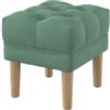 Furninero - larghezza 40cm, Pouf Poggiapiedi Panca trapuntatura trapuntata a rombi profondi, rovere arrotondato, Majestic Velvet Mint Tessuto, menta