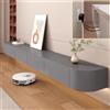 XDXINY Mobile porta TV sospeso, console multimediale TV, mobile TV a parete, mensola TV con ampio spazio di archiviazione, mensola TV bassa con cassetti, supporto per router (Grigio, 120 * 20 * 24 cm)