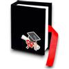 Generico 24 Scatole Libro Laurea Nero in cartoncino Vellutato Applicazione Tocco e Pergamena Rosso Bomboniera Porta Confetti Tocco 6,8 x 5,8 x 3,2 cm