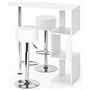 Vicco Set di tavoli da bar Vincent, Bianco, 113 x 39.8 cm | con 2 sgabelli da bar, per l'utilizzo come tavolo alto con ripiani laterali