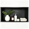 Bernkot Nicchia a Muro in Acciaio Inox Nero 60 cm × 30 cm × 10 cm Minimalista per Stoccaggio Doccia, Nessuna Piastrella Necessaria