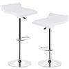 THINFAR Set di 2 Sgabelli da Bar, sgabelli Bar, sgabelli Cucina, Sedia Alta da Bar, Rotazione 360 °, Altezza Regolabile, 38 * 38 * 63-83CM(Quadrato, bianco, 2 pezzi)