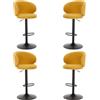 chairus 4 PZ Sgabelli da Bar in Lino Sgabelli Alti Regolabili, Giallo