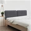 DHOME Testiera Imbottita Liscia Arrotondata in Tessuto Aqualine per Parete Acustica Testate Letto Fonoassorbenti Camera da Letto (Grigio Cenere, 180cm Dual)